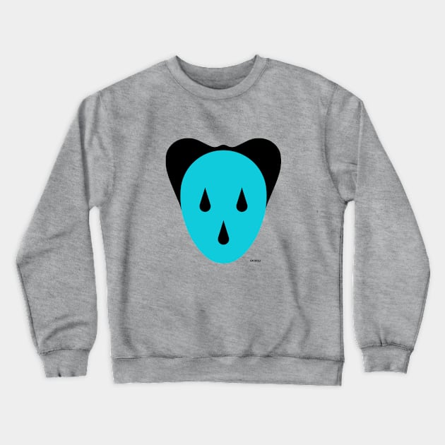 Mouse Head Blue /  Black Crewneck Sweatshirt by patrou